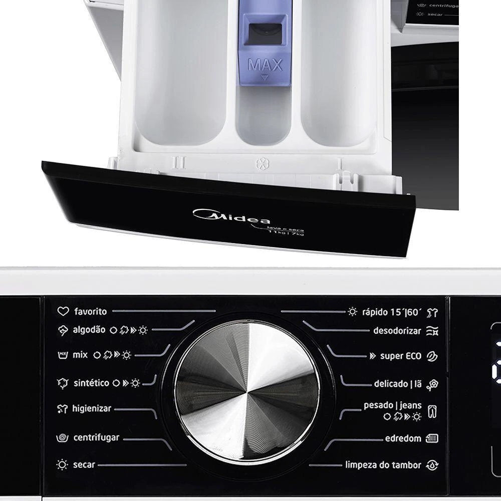 Lava e Seca Midea 11kg Smart Inverter Master Clean Função Turbo Branca 220V
