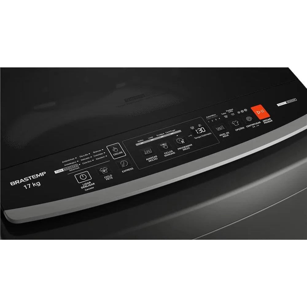 Máquina de Lavar Brastemp 17Kg Design Infinity Soft Close Cinza Platinum BW17LTA 127V