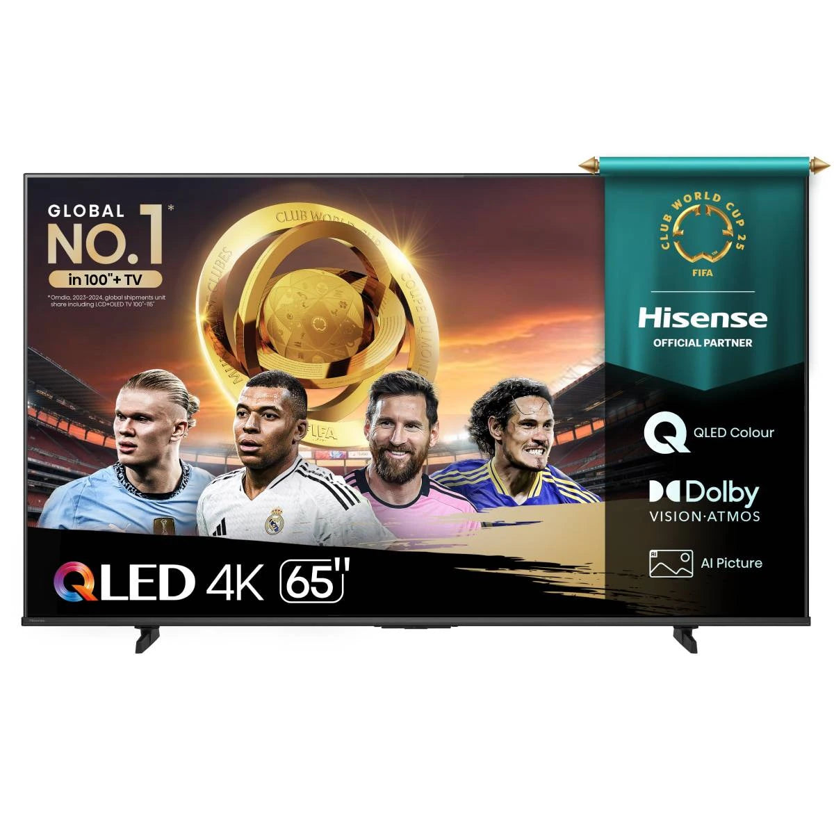 Smart TV 65'' Hisense VIDAA QLED 4K Dolby Vision™ HDR Wi-fi Bluetooth 4 HDMI 2 USB (Q6QV)