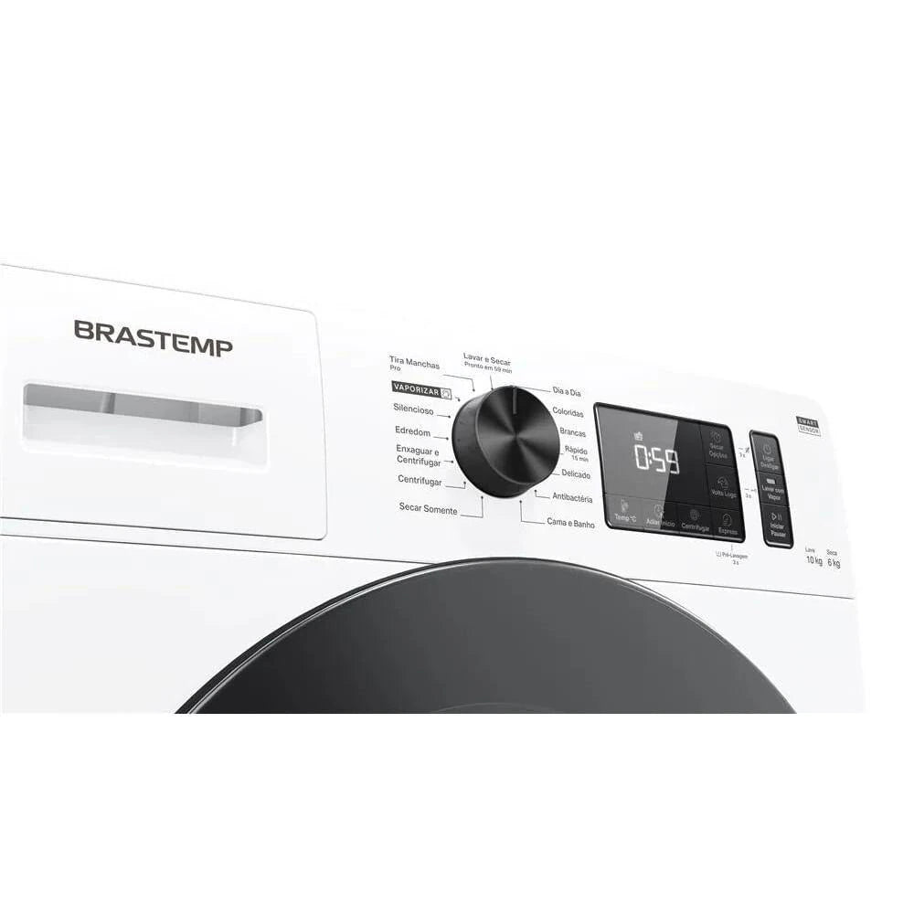 Lava e Seca Brastemp 10kg/6kg Smart Sensor Função Secagem Branca BNO10AB 127V