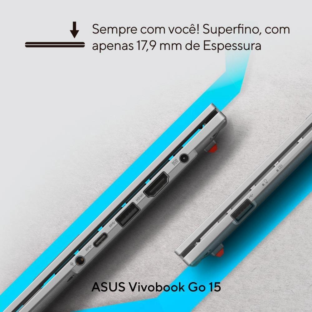 Notebook Asus E1504GA-NJ44 256GB 4G Windows 11 Tela 15,6" Cinza